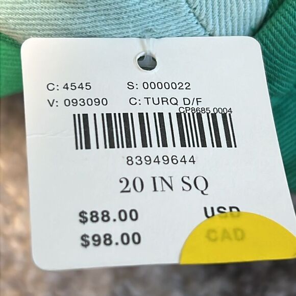 Maeve by Anthropologie Green and Turquoise Scallop Pillow 20x20 - Picture 4 of 6